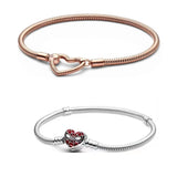 European Bracelet Snake Chain Bangle Round Heart Leaf Clip Z071