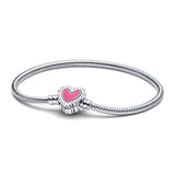 European Bracelet Snake Chain Bangle Heart Leaf Clip Women Men Jewelry Z067