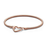 European Bracelet Snake Chain Bangle Round Heart Leaf Clip Z071