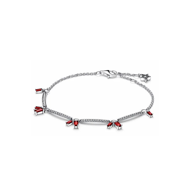European Snake Chain Bangle Red Love Bracelet Adjustable Size