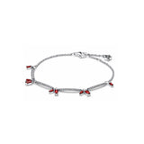 European Snake Chain Bangle Red Love Bracelet Adjustable Size