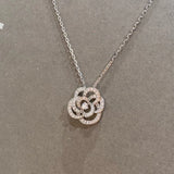 925 Silver Camellia Necklace Romantic Flower Pendant Jewelry Gift