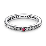 European Clear AAA CZ S925 Sterling Silver Red Heart Finger Ring For Women