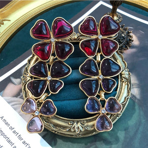 Retro European Court Style Heart Drop Earrings