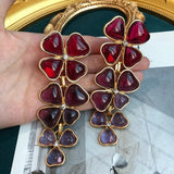 Retro European Court Style Heart Drop Earrings