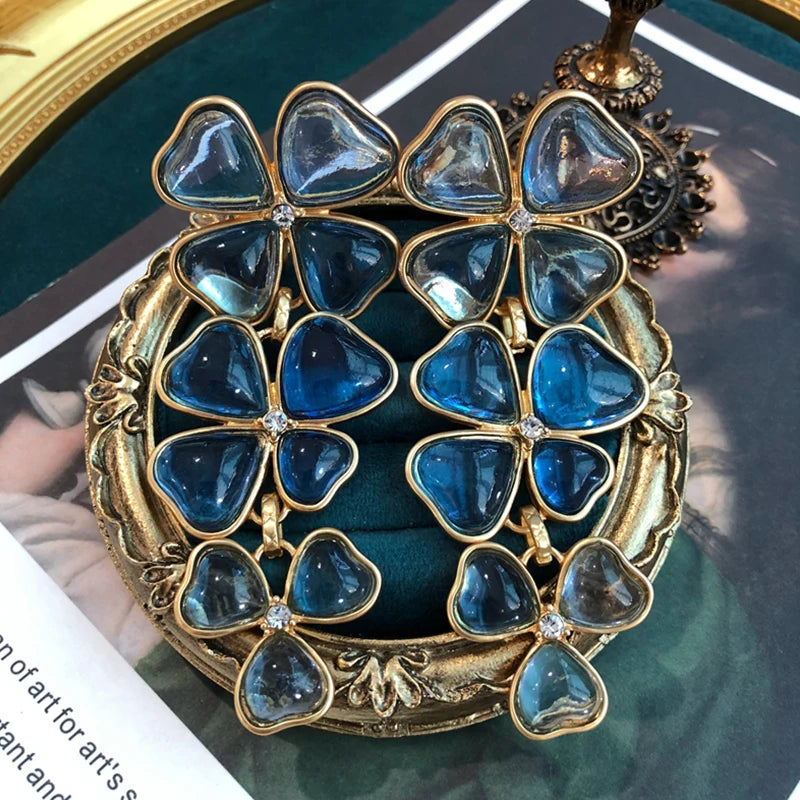 Retro European Court Style Heart Drop Earrings