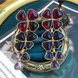 Retro European Court Style Heart Drop Earrings