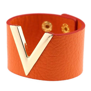 European Style Leather Bracelet Punk V-shape Ladies Bracelet