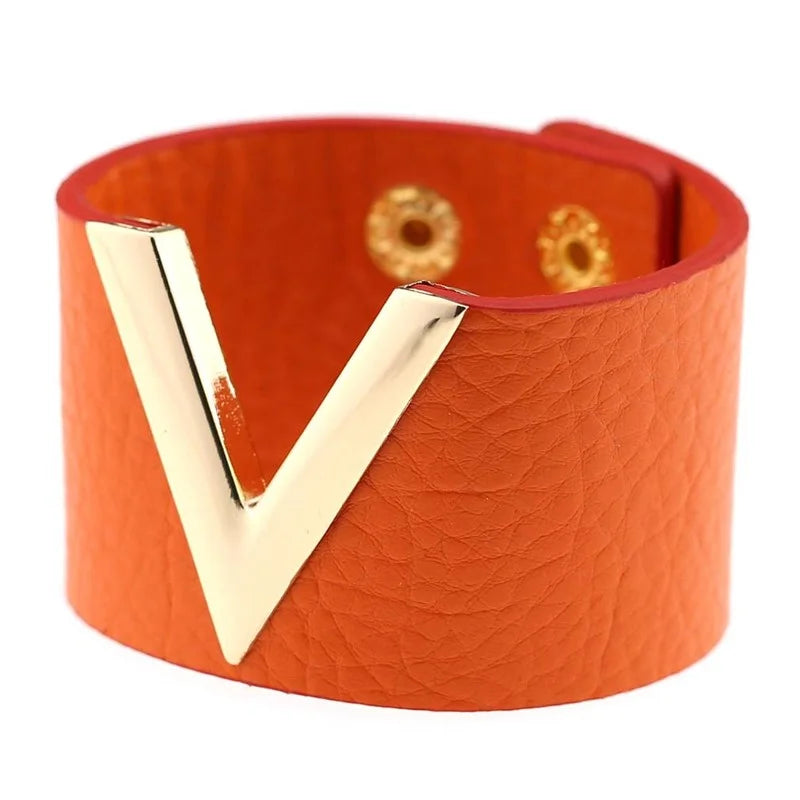 European Style Leather Bracelet Punk V-shape Ladies Bracelet