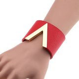European Style Leather Bracelet Punk V-shape Ladies Bracelet