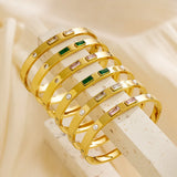 Crystal Titanium Bracelet with Zircon 18K Plated Bangle