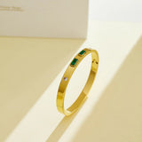 Crystal Titanium Bracelet with Zircon 18K Plated Bangle