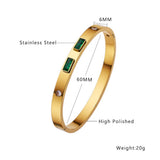 Crystal Titanium Bracelet with Zircon 18K Plated Bangle