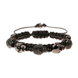 Dark Punk Style Skull Bracelet with Zircon Inlay