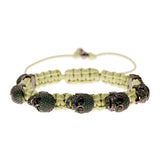 Dark Punk Style Skull Bracelet with Zircon Inlay