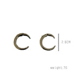 Double Sided Brass 18k Crescent Earrings Moon Horn