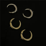 Double Sided Brass 18k Crescent Earrings Moon Horn