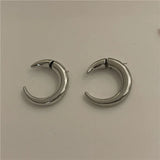 Double Sided Brass 18k Crescent Earrings Moon Horn