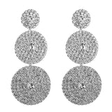 Exaggerated Multi-layer Rhinestone Drop Earrings