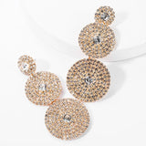 Exaggerated Multi-layer Rhinestone Drop Earrings