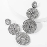 Exaggerated Multi-layer Rhinestone Drop Earrings