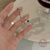 Heart Zircon Bracelet 925 Sterling Silver Girlfriends Gift