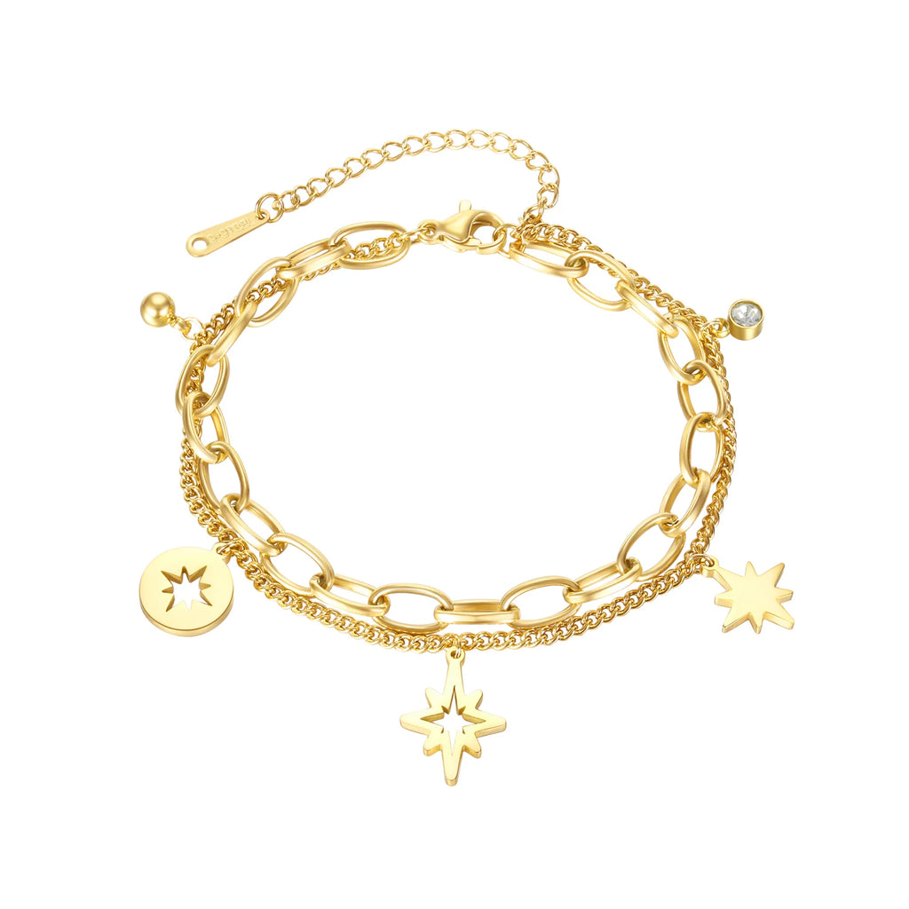 316L Stainless Steel Bracelet Hollow Charm for Women Birthday Gift