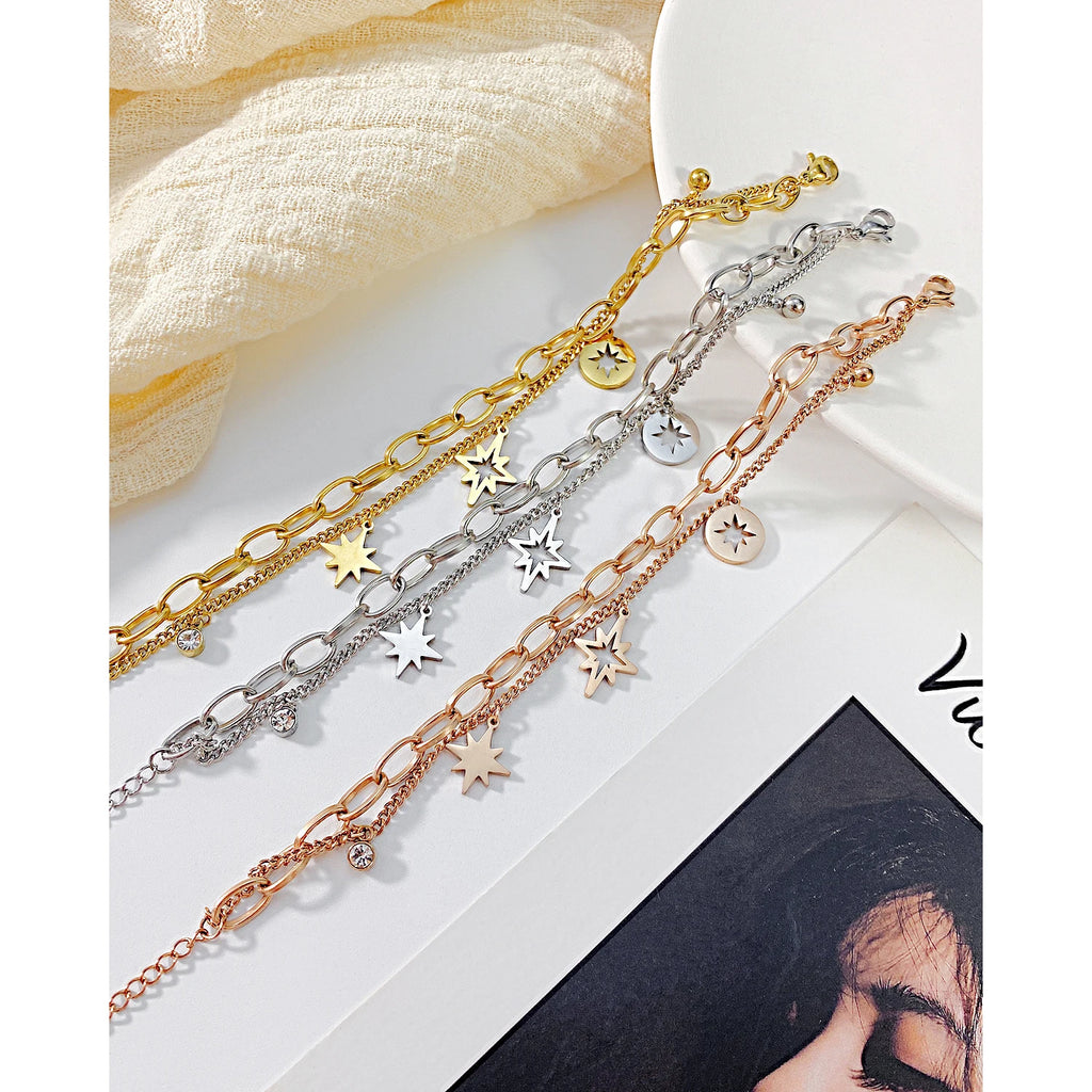 316L Stainless Steel Bracelet Hollow Charm for Women Birthday Gift
