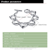 925 Silver Heart Bracelet Full Heart Bangle Charm Fine Jewelry