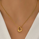 European Classic Heart Necklace Titanium Steel Colorless Gift Women's Jewelry