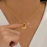 European Classic Heart Necklace Titanium Steel Colorless Gift Women's Jewelry