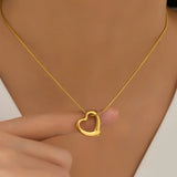 European Classic Heart Necklace Titanium Steel Colorless Gift Women's Jewelry