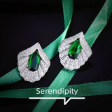 European Fine Woman Girl Bride Mother Zircon Stud Earrings