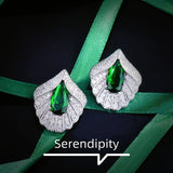 European Fine Woman Girl Bride Mother Zircon Stud Earrings