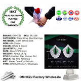 European Fine Woman Girl Bride Mother Zircon Stud Earrings