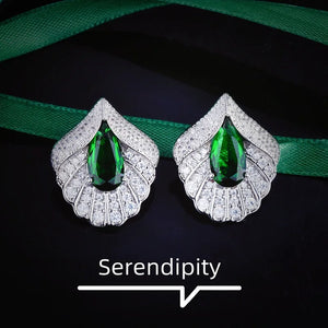 European Fine Woman Girl Bride Mother Zircon Stud Earrings