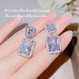 European Fine Zircon Stud Earrings in 18KT Gold