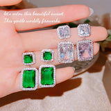 European Fine Zircon Stud Earrings in 18KT Gold