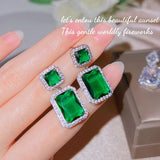 European Fine Zircon Stud Earrings in 18KT Gold
