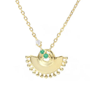 18K Plated Colorful Zircon Pendant Necklace Sterling Silver