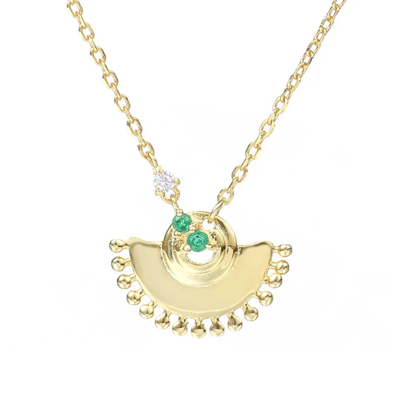 18K Plated Colorful Zircon Pendant Necklace Sterling Silver