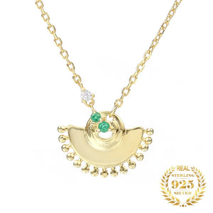 18K Plated Colorful Zircon Pendant Necklace Sterling Silver