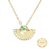 18K Plated Colorful Zircon Pendant Necklace Sterling Silver