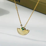 18K Plated Colorful Zircon Pendant Necklace Sterling Silver