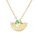 18K Plated Colorful Zircon Pendant Necklace Sterling Silver