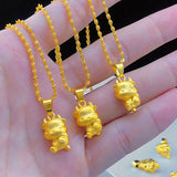 European Goods Lucky Calf Necklace 18K Yellow Sweet Romantic Fairy