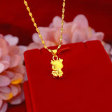 European Goods Lucky Calf Necklace 18K Yellow Sweet Romantic Fairy