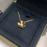 S925 Sterling Silver Lucky Grass Necklace Sweet Romantic Fairy Platinum