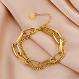 European Retro High Titanium Steel Double Bracelet Daily Wear Gift