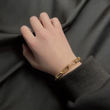European Retro High Titanium Steel Double Bracelet Daily Wear Gift